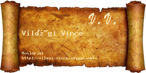 Világi Vince névjegykártya