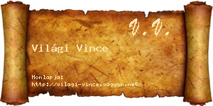 Világi Vince névjegykártya